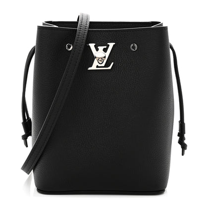Louis Vuitton Calfskin Nano Lockme Bucket Black 1 of 10