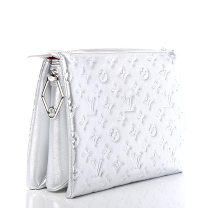 Louis Vuitton Metallic Lambskin Embossed Monogram Coussin PM Silver 3 of 9