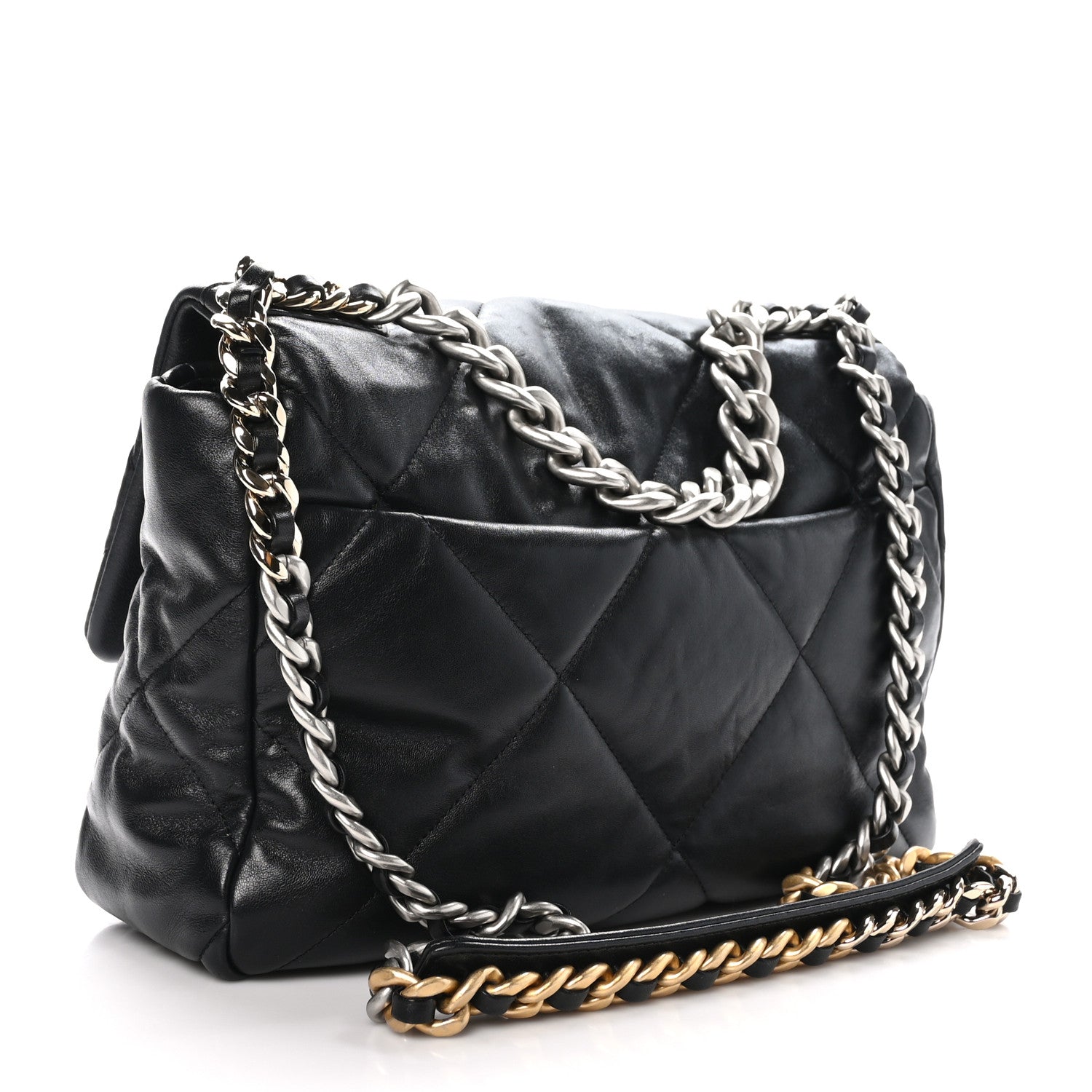 Chanel Lambskin Quilted Maxi Chanel 19 Flap Black 3 of 11
