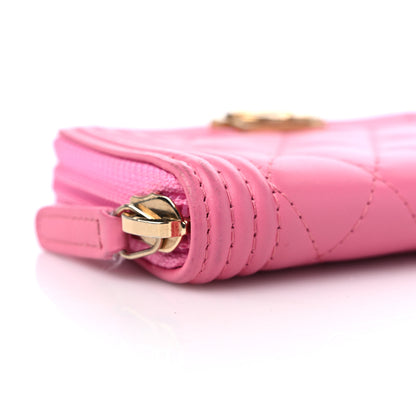 Chanel Calfskin Quilted Boy Zip Around Coin Purse Wallet Pink 7 of 12