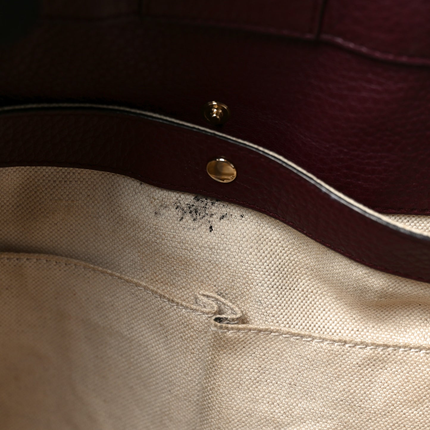 Pebbled Calfskin Large Bamboo Shopper Tote Burgundy