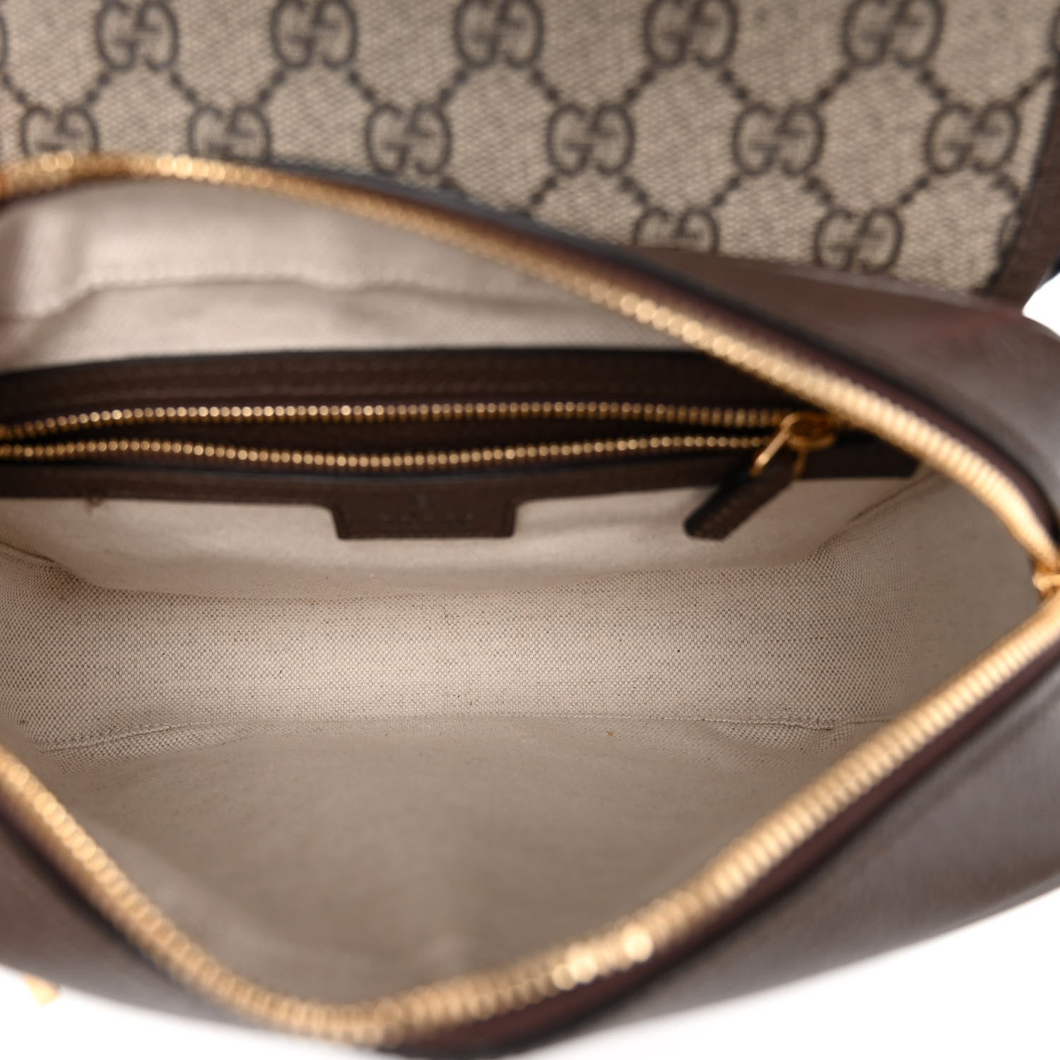 Gucci GG Supreme Monogram Textured Dollar Calfskin Web Studded Mini Ophidia Flap Shoulder Bag Beige Ebony New Acero 5 of 12