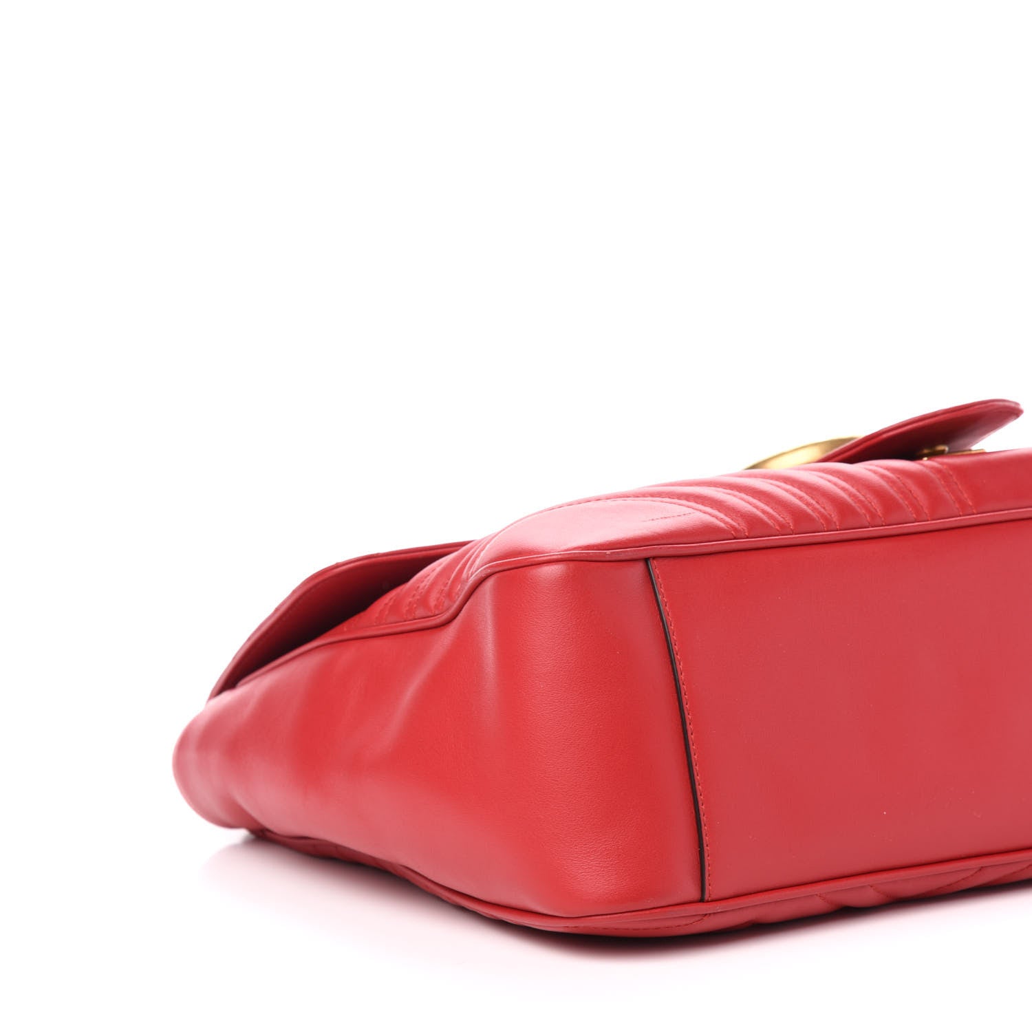 Gucci Calfskin Matelasse Large GG Marmont Shoulder Bag Hibiscus Red 13 of 15