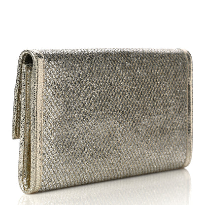 Jimmy Choo Glitter Fabric Reese Clutch Wallet Metallic 3 of 11