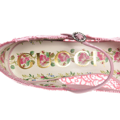 Gucci Lace Pizzo Venice Pumps 38.5 Sugar Pink 7 of 8