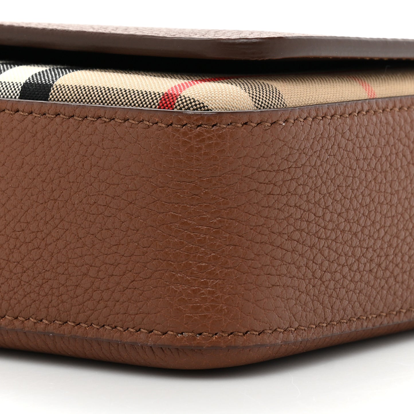 Grainy Calfskin Vintage Check Hampshire Crossbody Archive Beige Tan