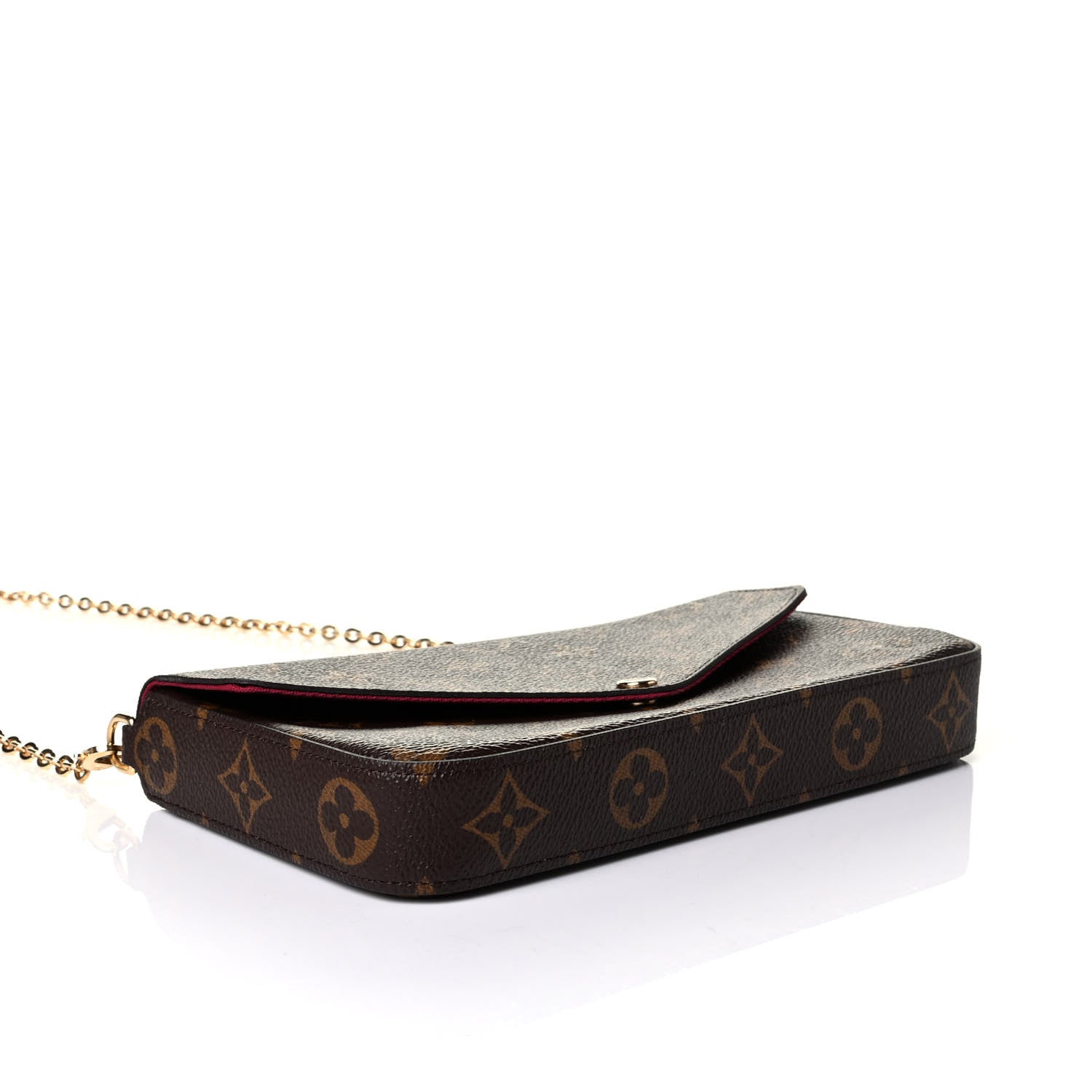 Louis Vuitton Monogram Pochette Felicie Chain Wallet Fuchsia 3 of 6