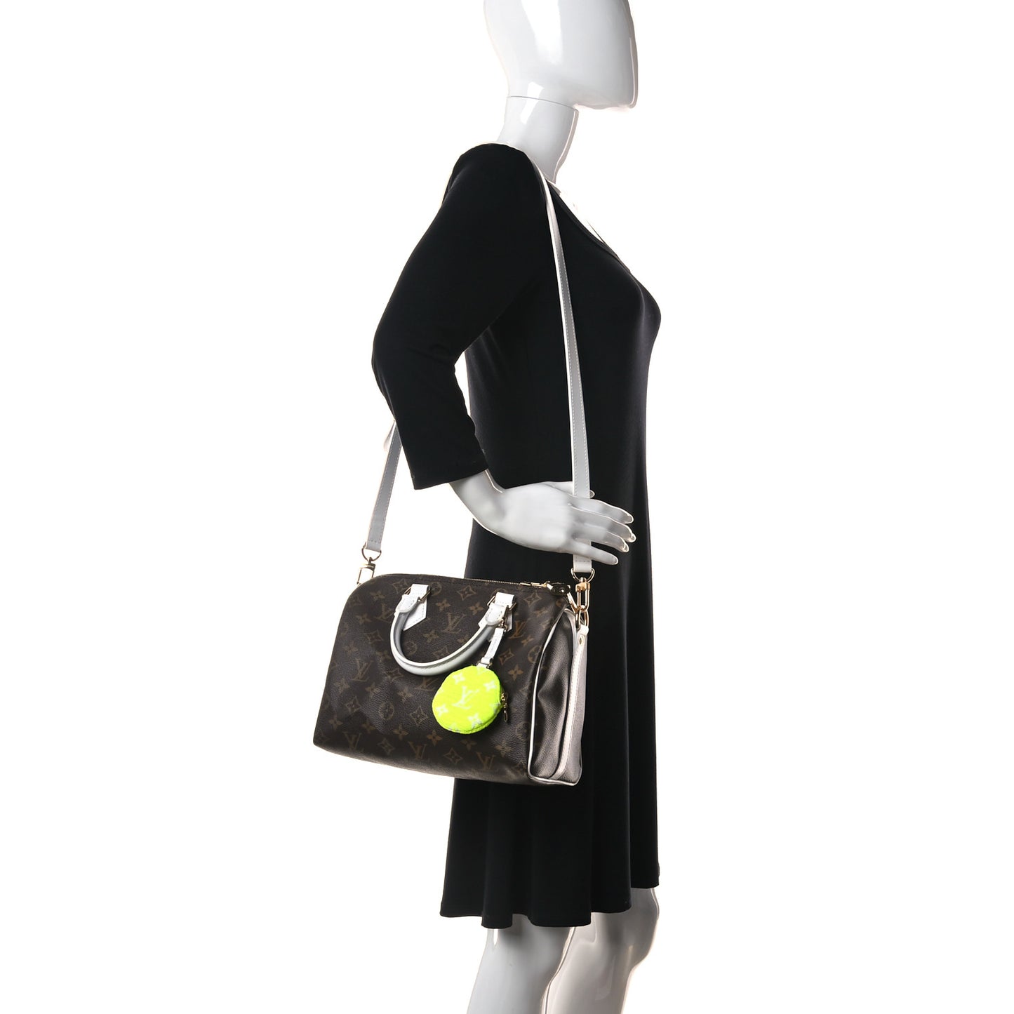 Monogram LV Match Speedy Bandouliere 25 White