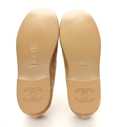 Chanel Suede Calfskin CC Loafers 37 Dark Beige 7 of 9