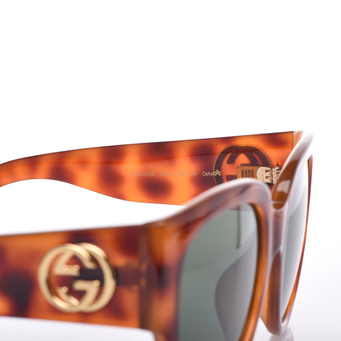 Acetate Square Frame Sunglasses GG0142SA Tortoise