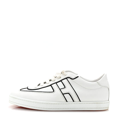 Hermes Epsom Mens Boomerang Sneakers 43.5 White Black 1 of 10