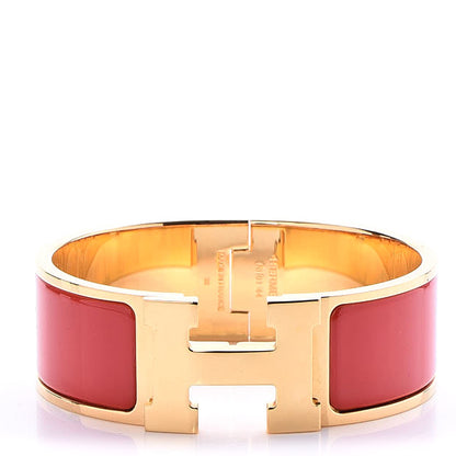 Hermes Enamel Wide Clic Clac H Bracelet PM Red 1 of 5