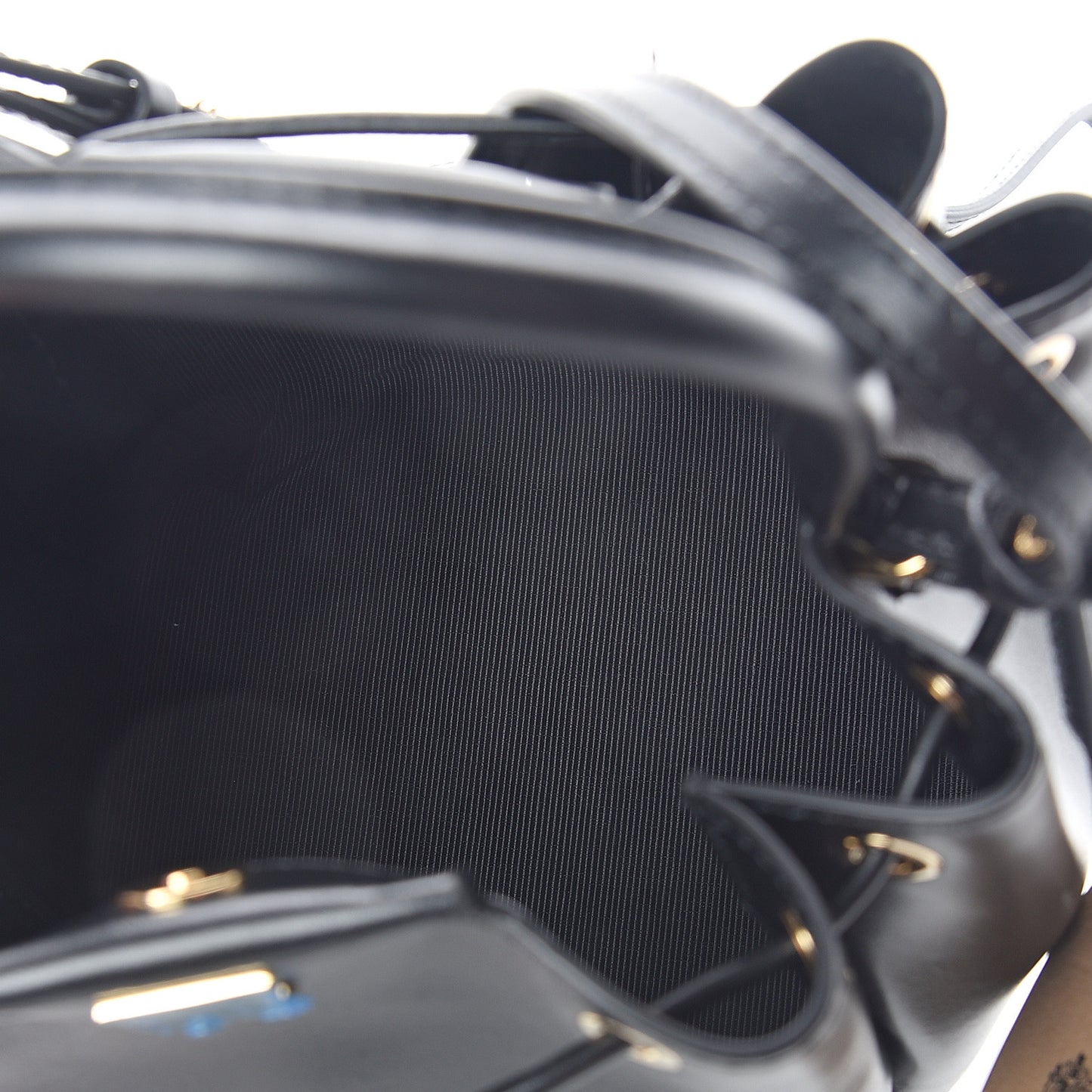 Calfskin Monogram Motif TB Bucket Black