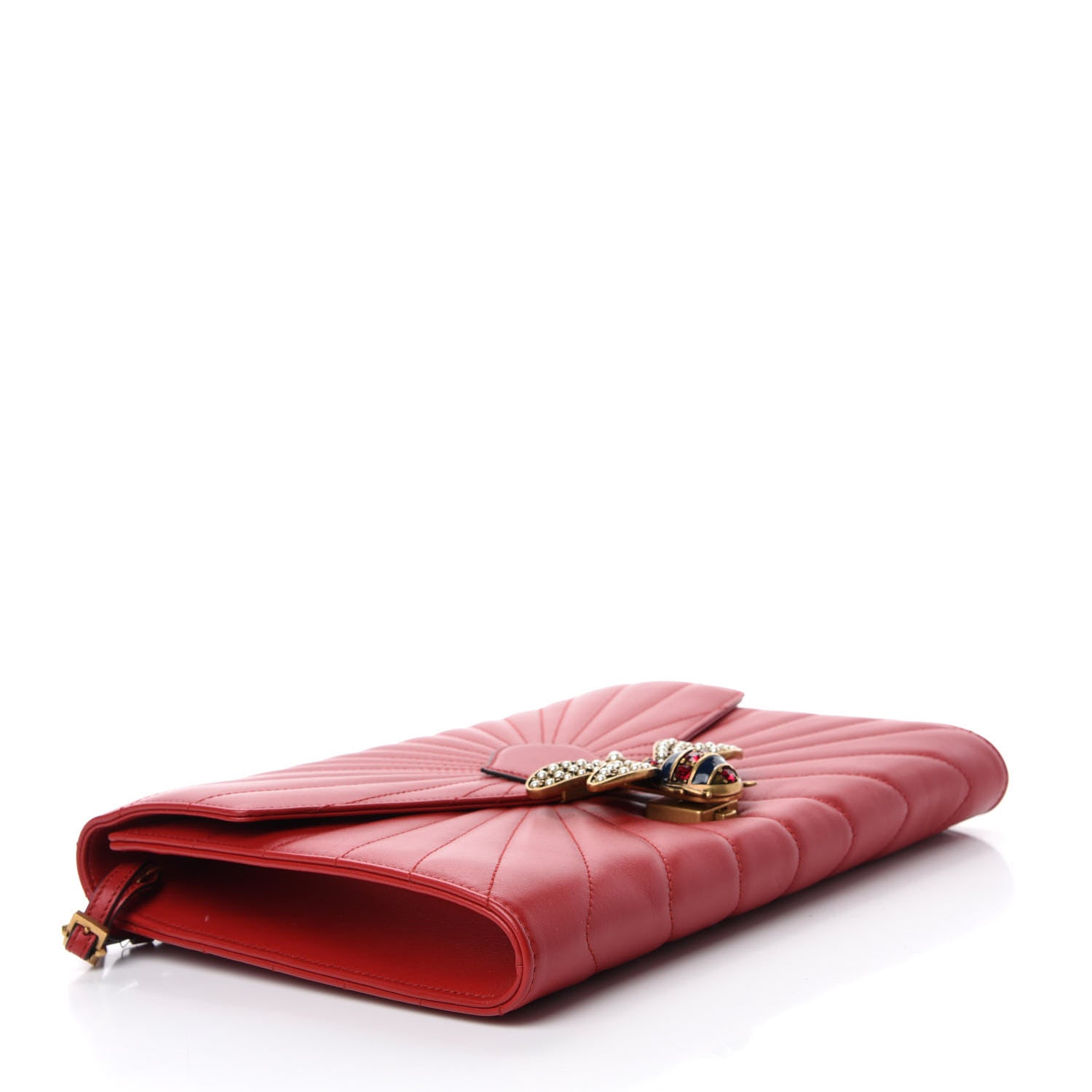 Gucci Calfskin Trapuntata Queen Margaret Clutch Hibiscus Red 4 of 11