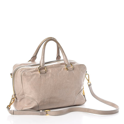 Prada Vitello Shine Top Handle Bowler Pomice 3 of 17