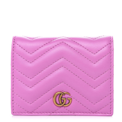 Gucci Calfskin Matelasse GG Marmont Card Case Candy Mousse 1 of 8