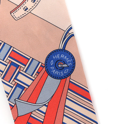 Hermes Silk Brides et Gris Twilly Rose Poudre Bleu Gris 2 of 4
