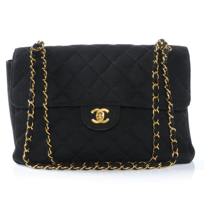 Chanel Jersey Double Sided Jumbo Flap Black 1 of 12