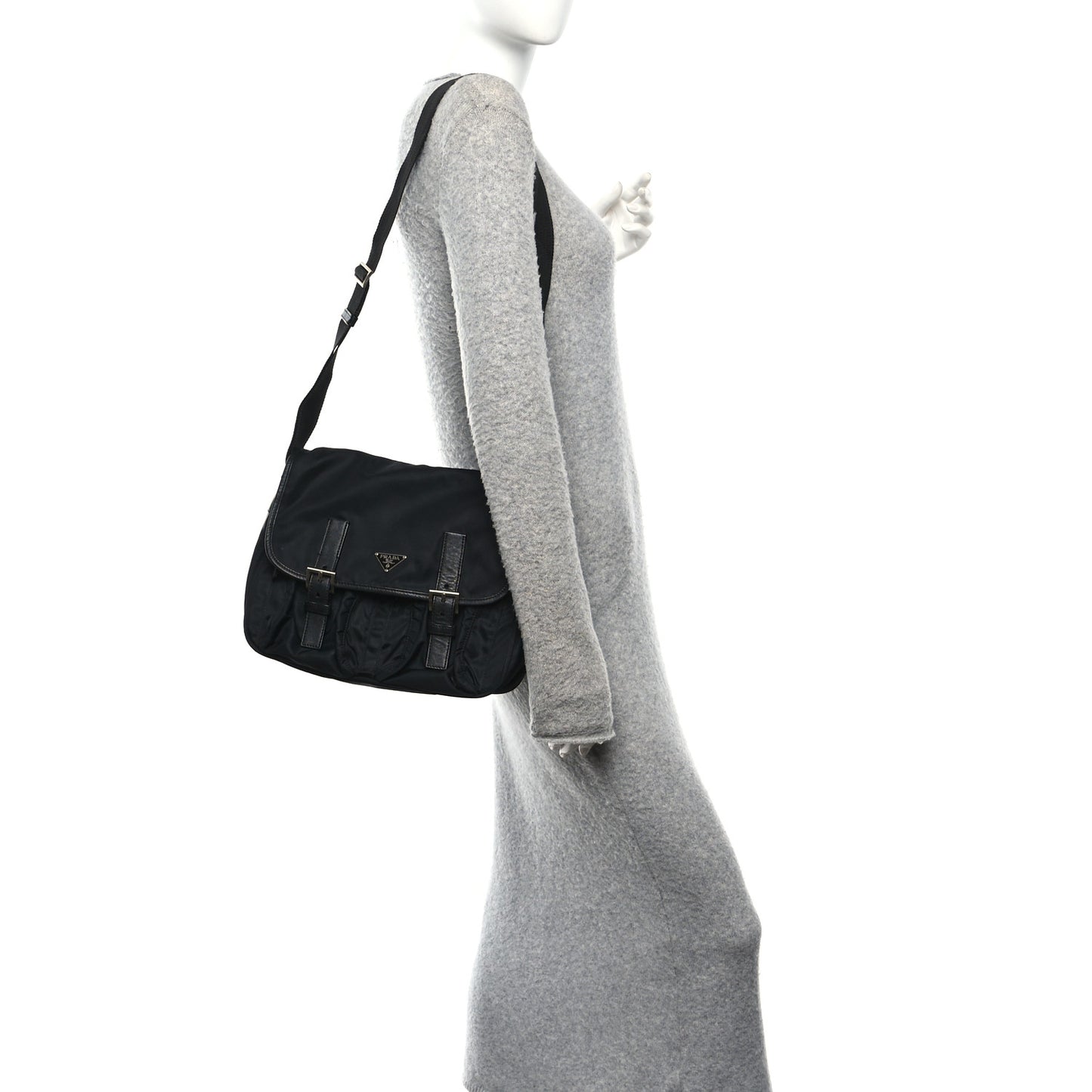Tessuto Nylon Messenger Bag Black