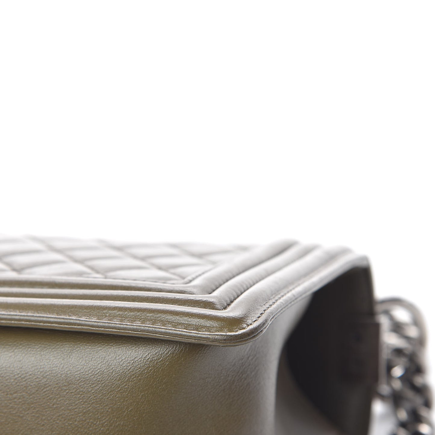 Lambskin Quilted Medium Boy Flap Khaki