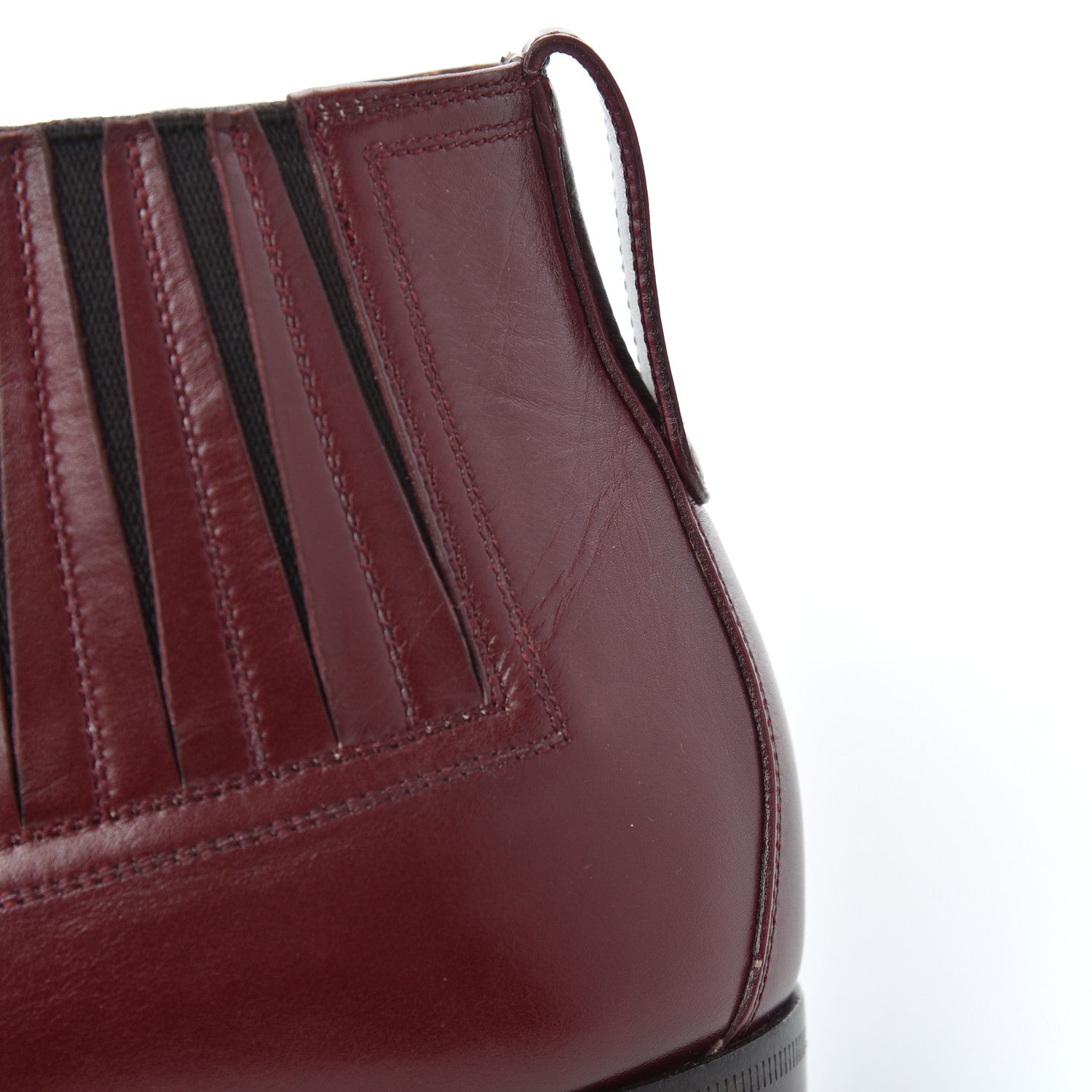 Gucci New Waxed Calfskin Mens G Medallion Toe Ankle Boots 8.5 Red Bordeaux 9 of 15