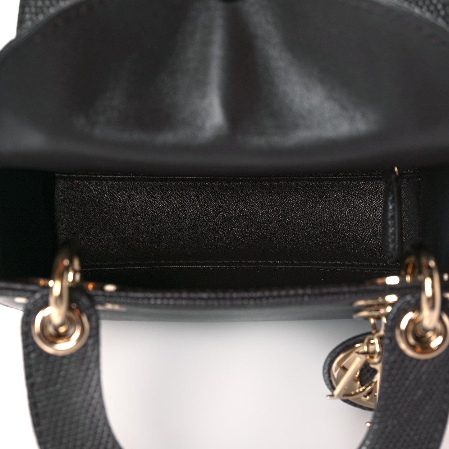 Lizard Mini Lady Dior Grey