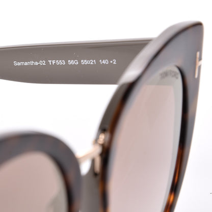 Tom Ford Samantha Cat Eye Sunglasses TF553 Havana 5 of 7