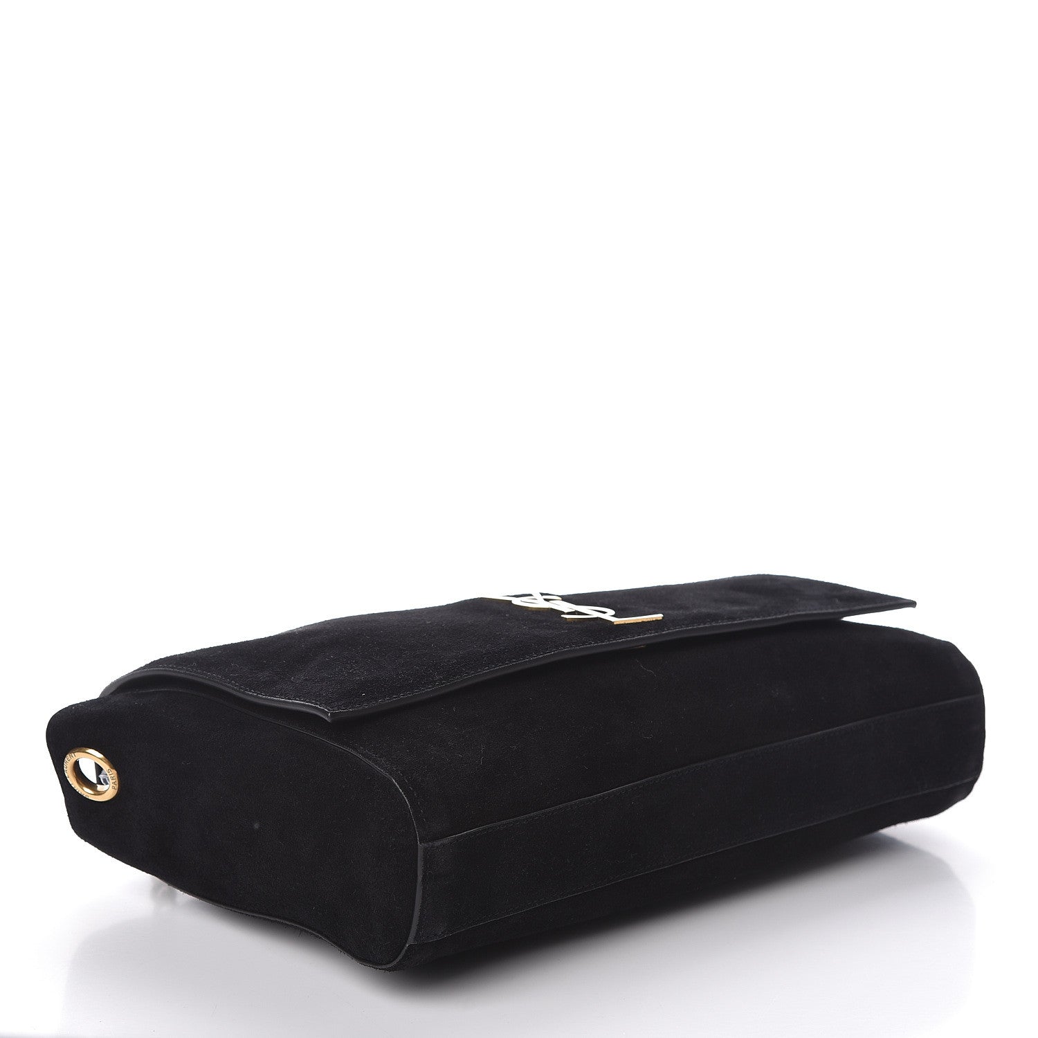 Saint Laurent Smooth Calfskin Suede Medium Reversible Monogram Kate Satchel Black 7 of 15