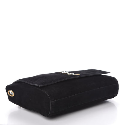 Saint Laurent Smooth Calfskin Suede Medium Reversible Monogram Kate Satchel Black 7 of 15