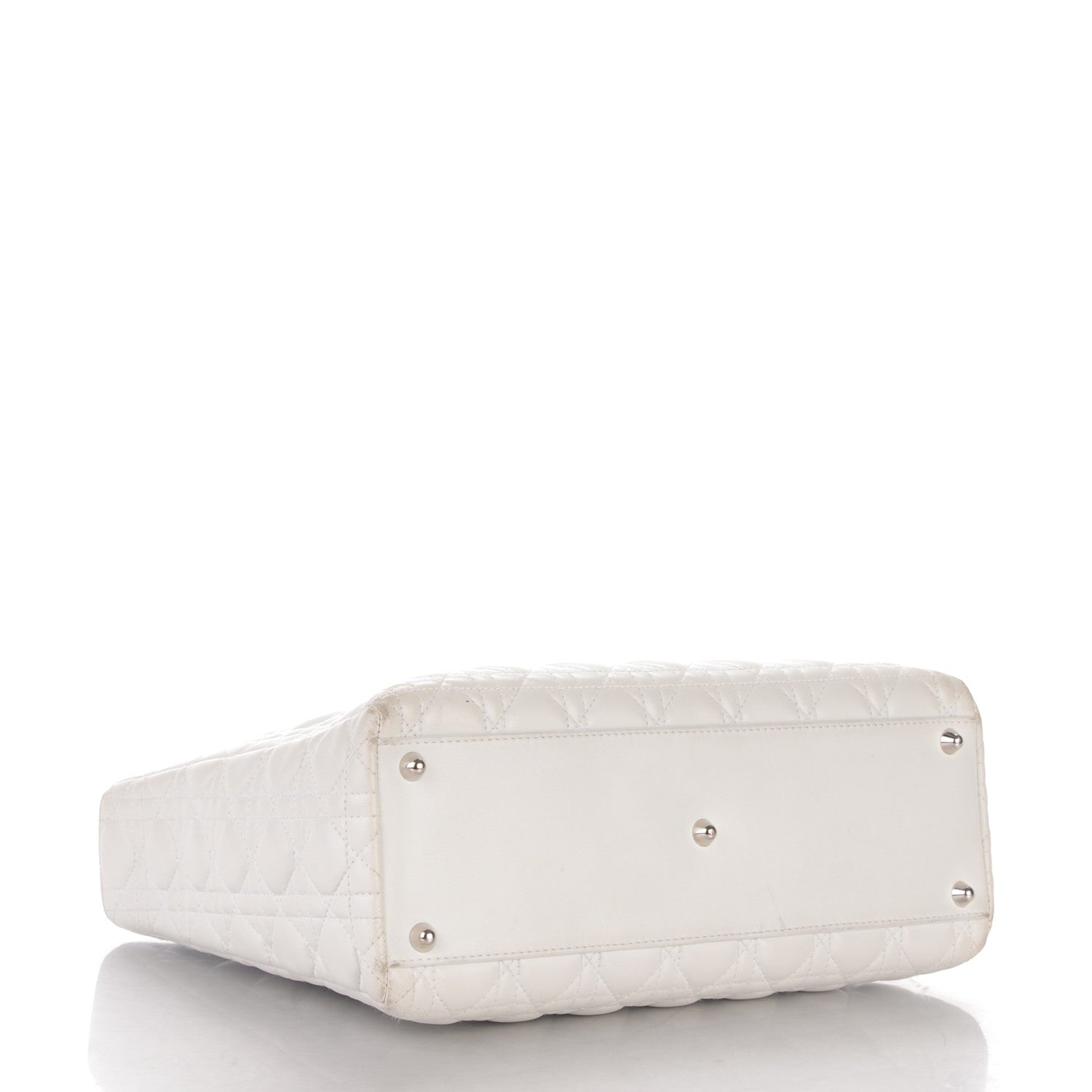 Christian Dior Lambskin Cannage Large Lady Dior White 4 of 9