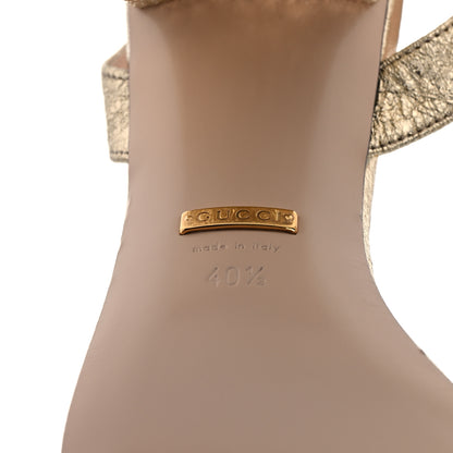 Gucci Galassia GG Marmont Ankle Wrap 75mm Sandals 40.5 Platino 6 of 7