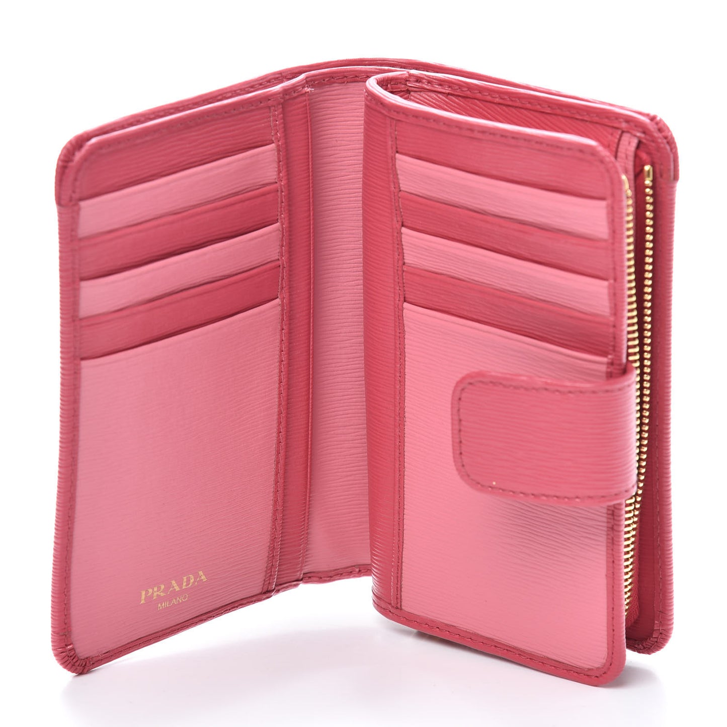 Vitello Move Bi-Color Compact Wallet Peonia Geranio
