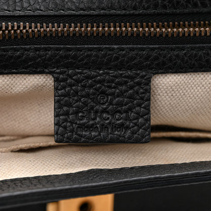 Gucci Calfskin Small GG Marmont Top Handle Bag Black 6 of 14