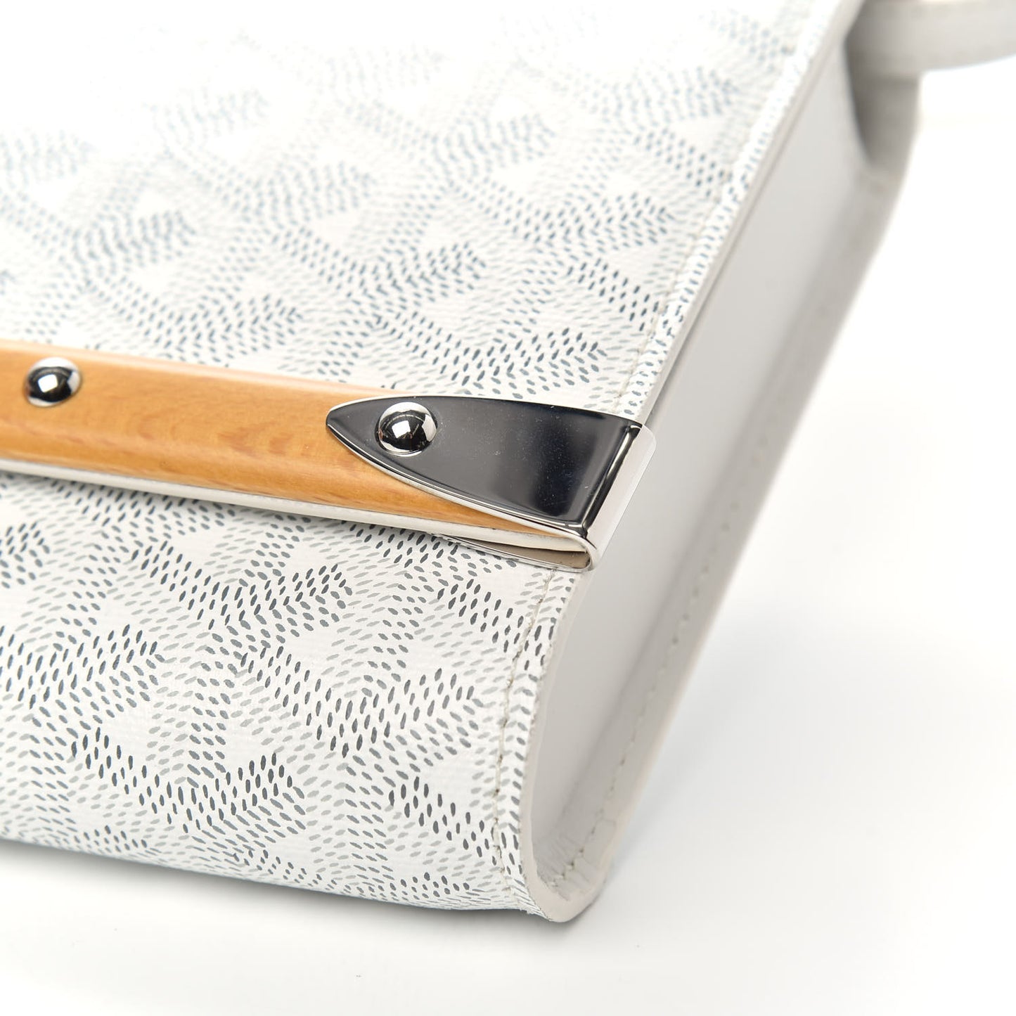 Goyardine Monte Carlo Bois Clutch With Strap White