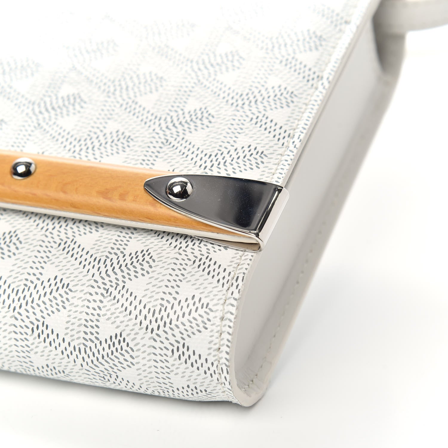 Goyard Goyardine Monte Carlo Bois Clutch With Strap White 8 of 9