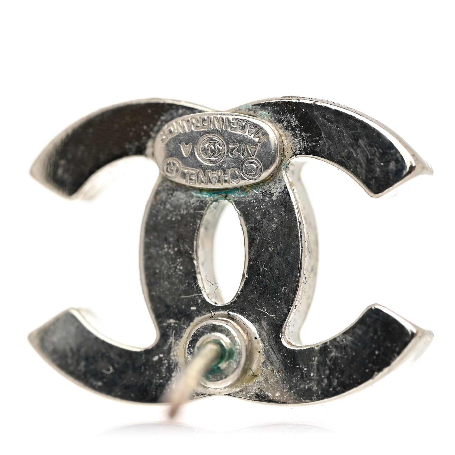 Chanel Crystal Timeless CC Earrings Silver 10 of 10
