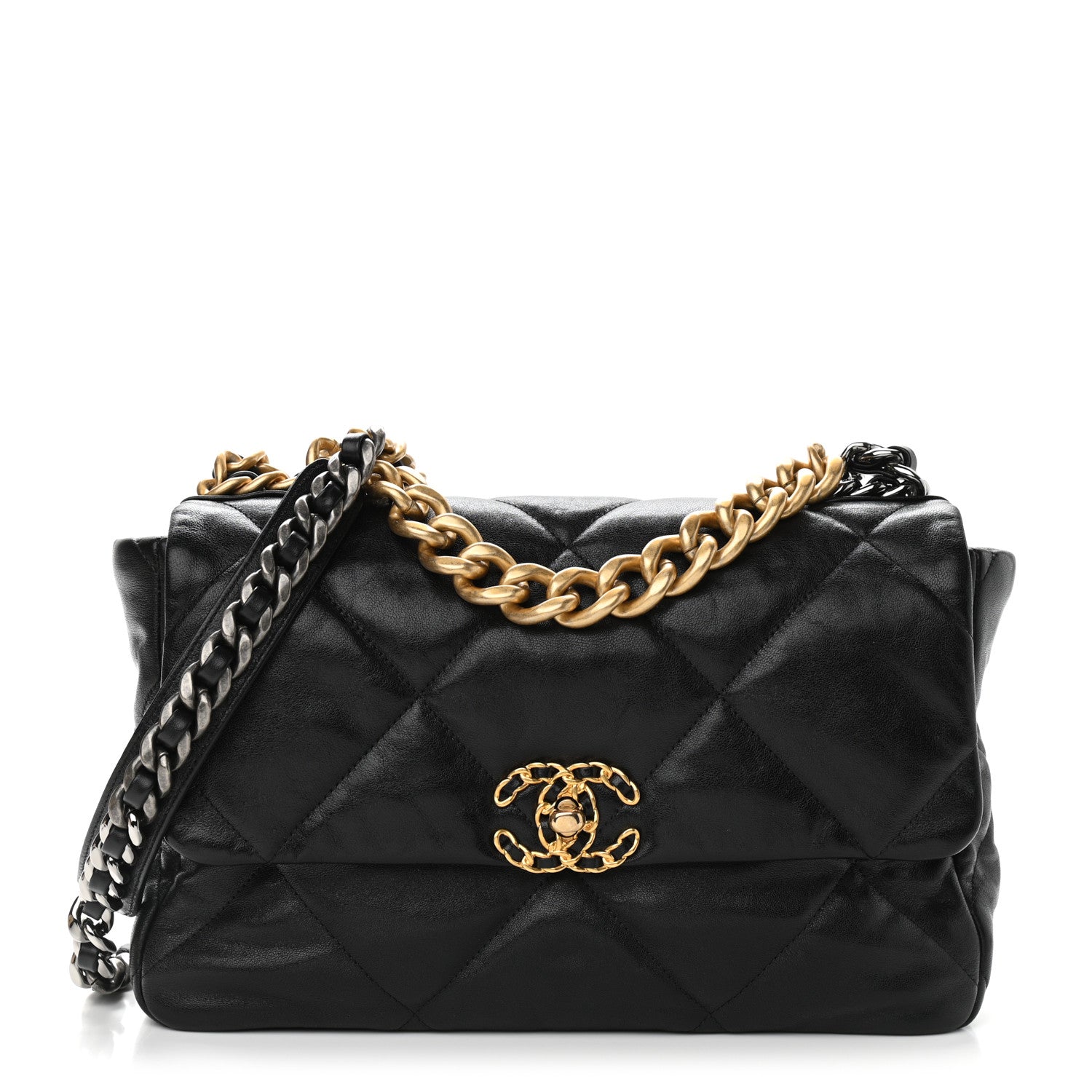 Chanel Lambskin Quilted Large Chanel 19 Flap Black 1 of 9
