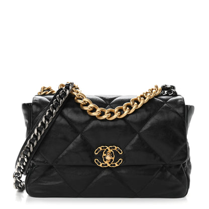 Chanel Lambskin Quilted Large Chanel 19 Flap Black 1 of 9