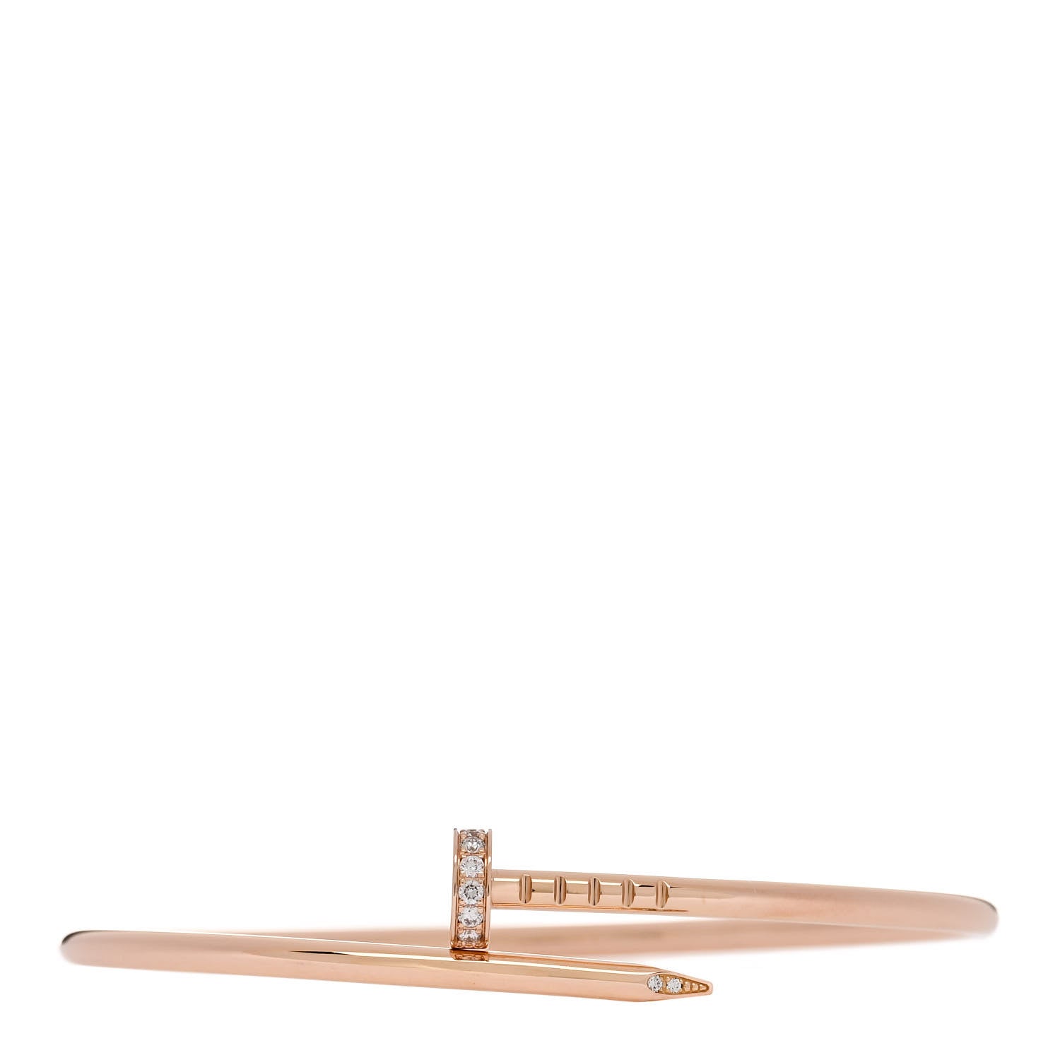 Cartier 18K Pink Gold Diamond Small Juste Un Clou Bracelet 16 1 of 5