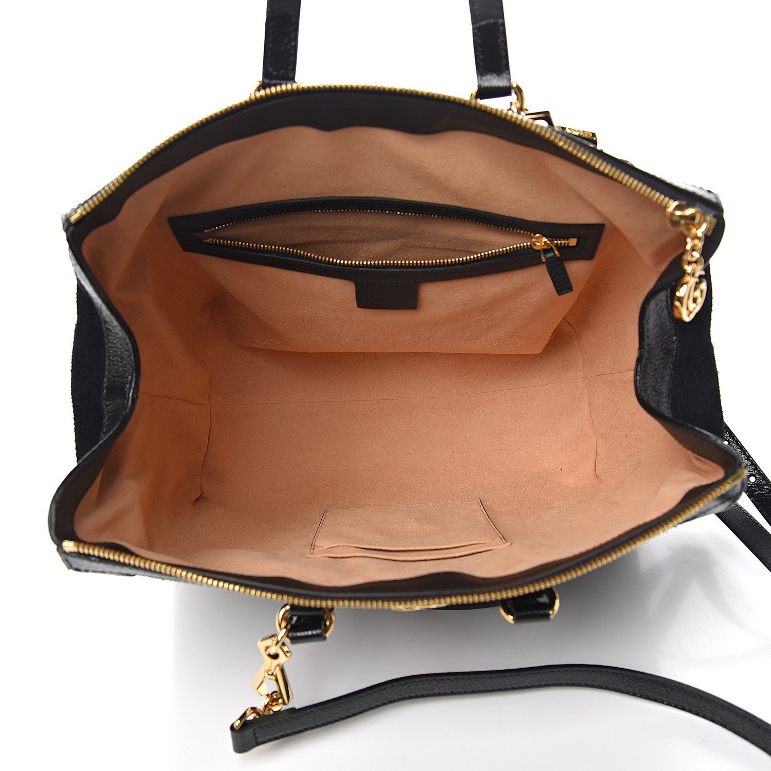 Gucci Suede Patent GG Web Medium Ophidia Tote Bag Black 4 of 9