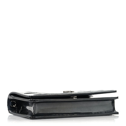 Christian Dior Metallic Patent Micro-Cannage Diorama Wallet on Chain Pouch Onyx Black 4 of 10