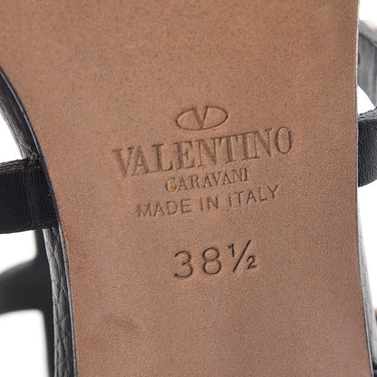 Valentino Garavani Calfskin Rockstud Rolling 90mm City Sandals 38.5 Black 7 of 8