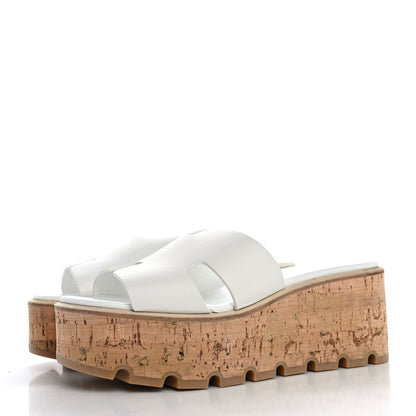 Hermes Calfskin Cork Eze 30 Sandals 37 White 4 of 12