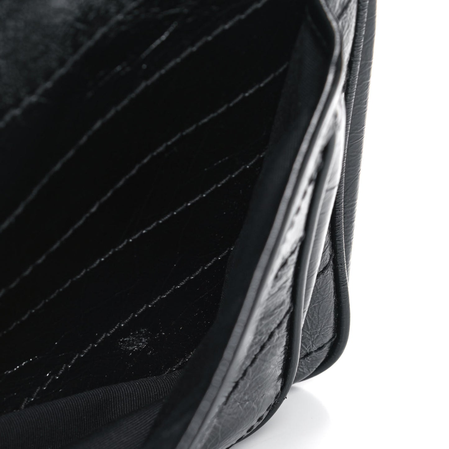 Crinkled Calfskin Matelasse Monogram Medium Niki Chain Satchel Black