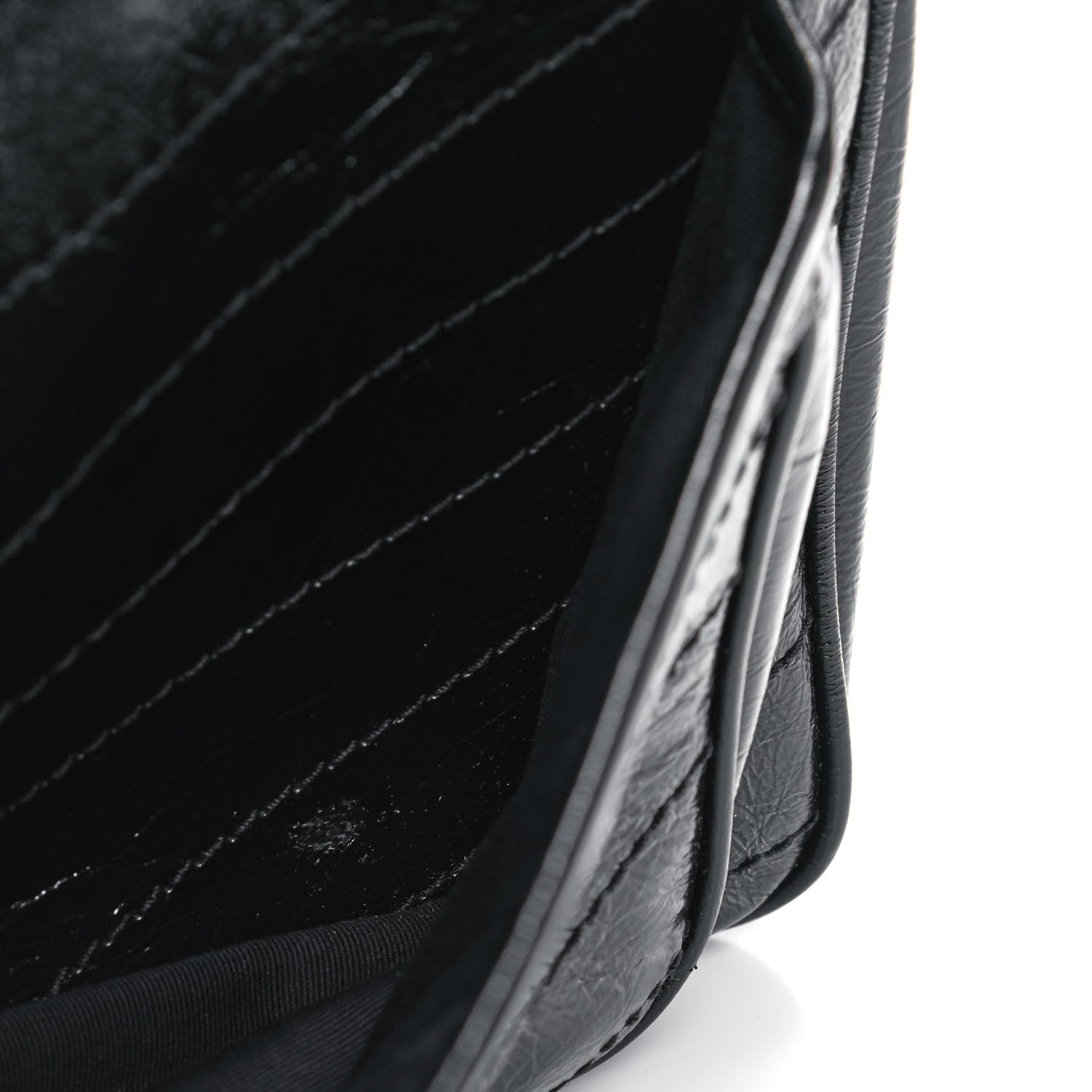 Saint Laurent Crinkled Calfskin Matelasse Monogram Medium Niki Chain Satchel Black 5 of 6