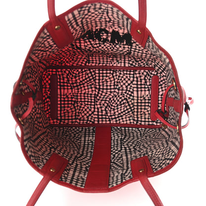 MCM Visetos Medium Liz Reversible Shopper Tote Ruby Red 9 of 21