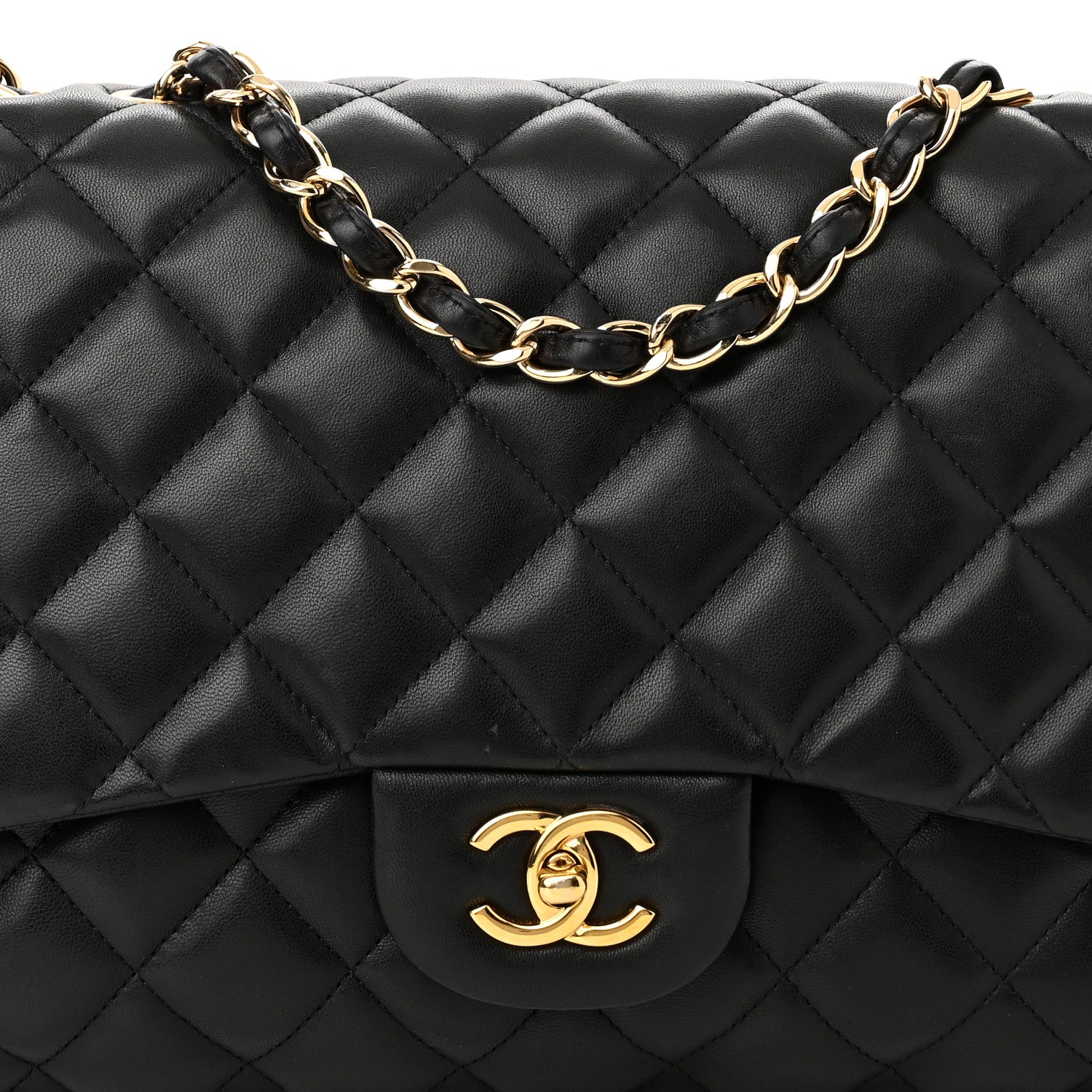 Chanel Lambskin Quilted Jumbo Single Flap Black 7 of 10