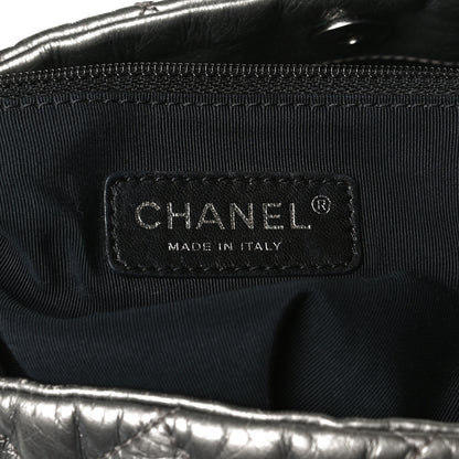 Chanel Metallic Calfskin Quilted Medium Chain Me Hobo Dark Silver 6 of 15