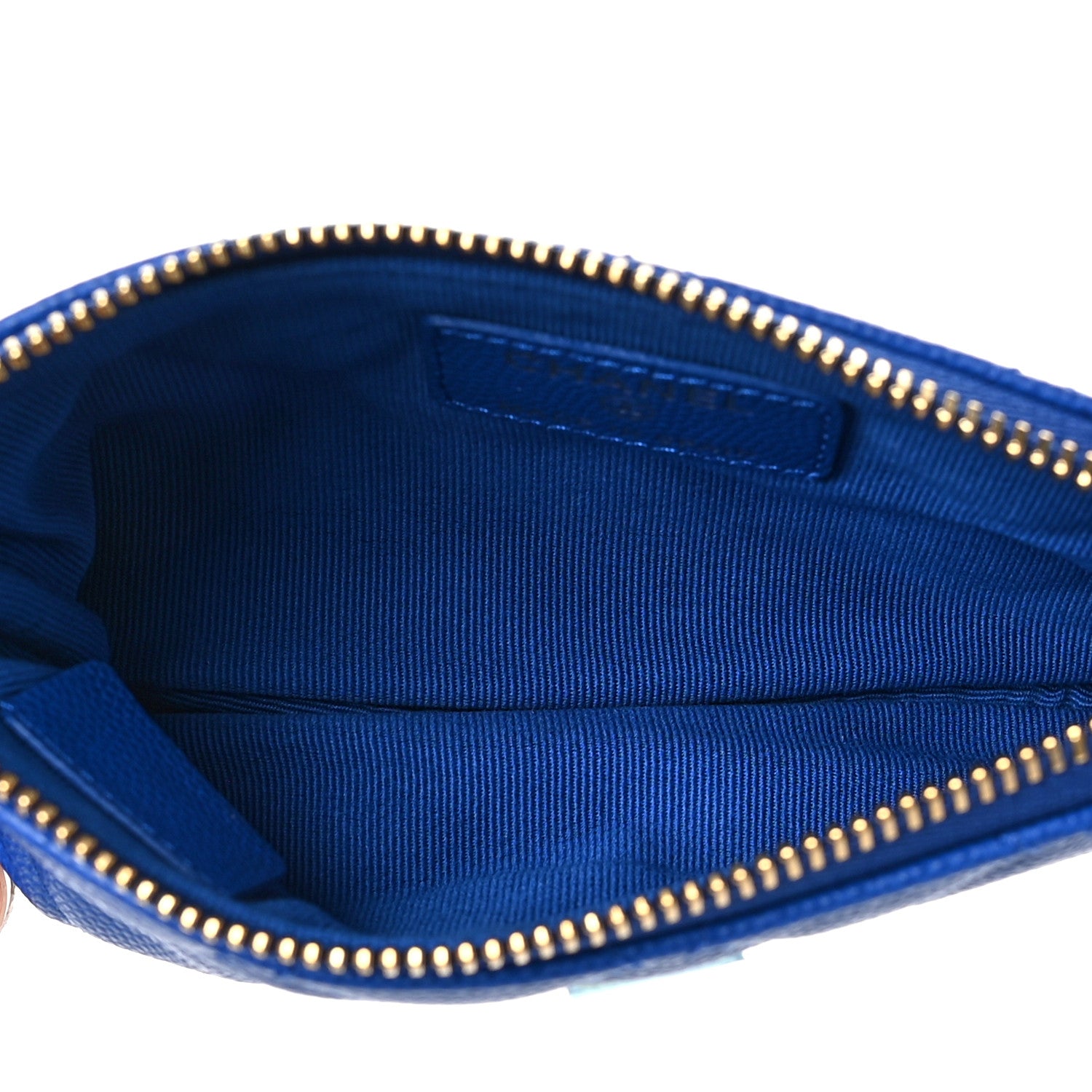 Chanel Caviar Quilted Small Cosmetic Case Blue 5 of 7