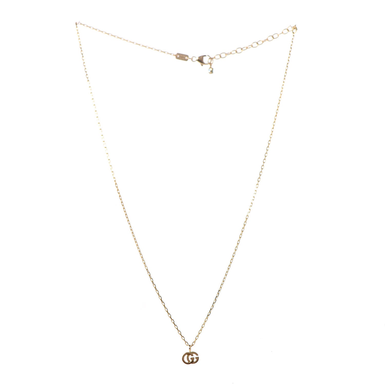 Gucci 18K Yellow Gold Blue Topaz Running G Pendant Necklace 3 of 6